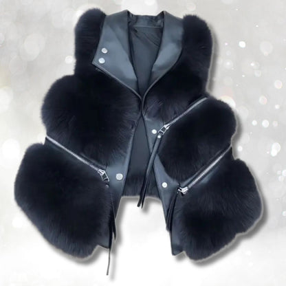 Sleeveless Fur Vest Jacket